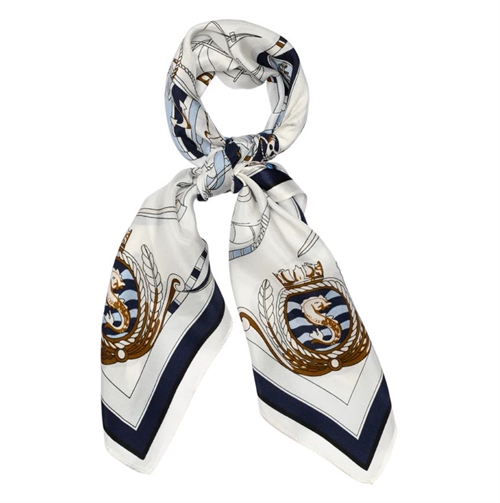 SNEAKY FOX LYLA SILK SCARF NAVY